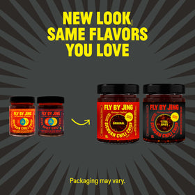FlyByJing Xtra Spicy over eggs adds vibrant heat.