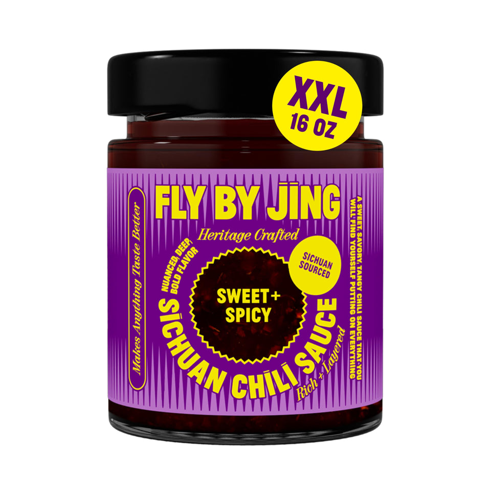 FLYBYJING Sweet + Spicy Sichuan Sauce bottle ready to elevate daily meals