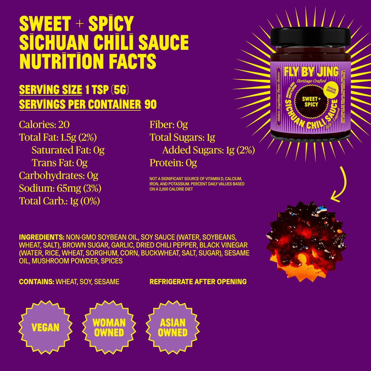 Stir-fry with FLYBYJING Sweet + Spicy Sichuan sauce glaze
