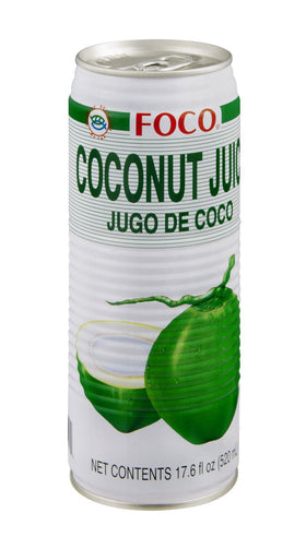 FOCO Coconut Juice bottle front view, ideal for on-the-go hydration.