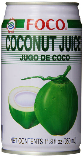 FOCO coconut juice with pulp bottle, refreshing tropical hydration for everyday sipping.