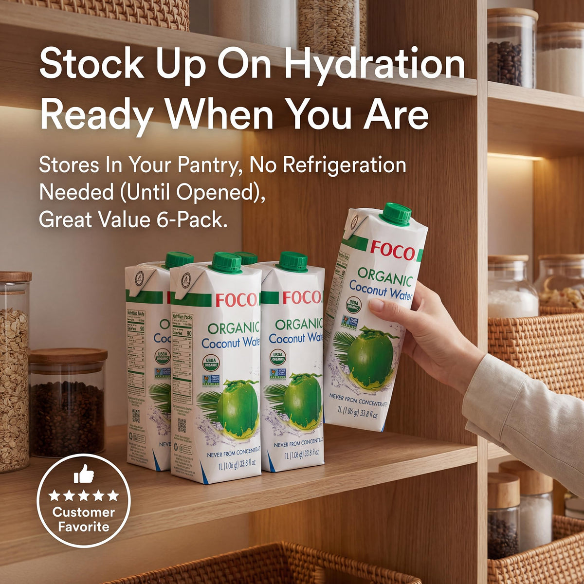 FOCO coconut water being used as a mixer for cocktails