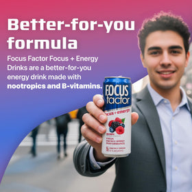 Focus Factor Berry glass being poured reveals light carbonation and crisp taste.