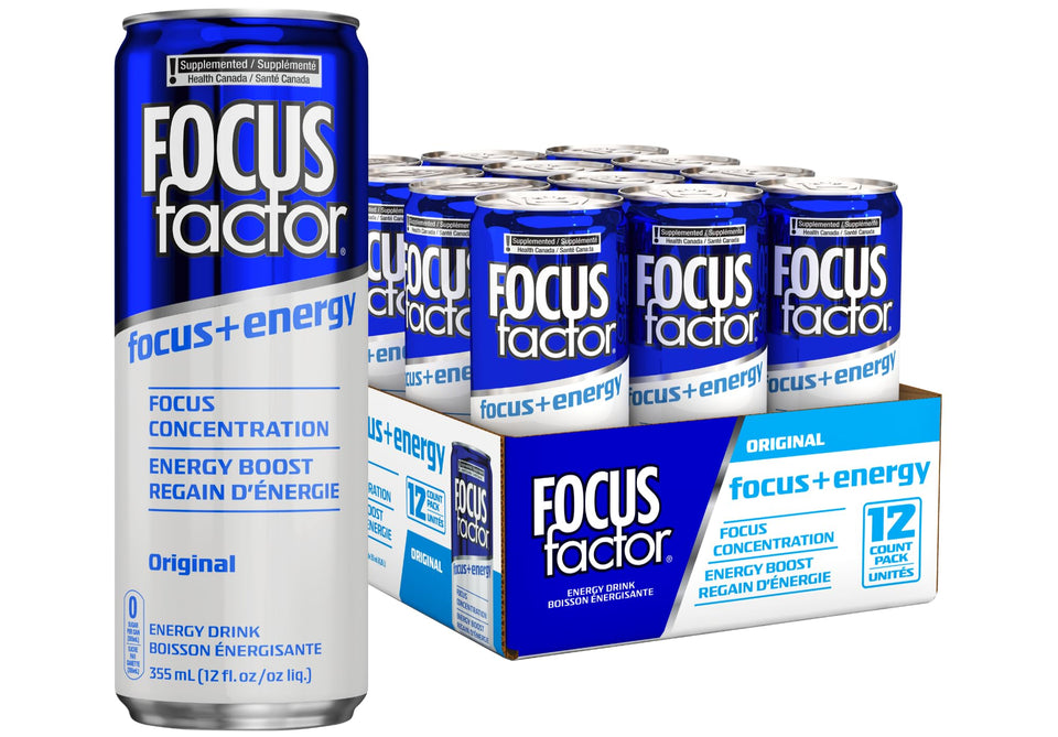 Focus Factor Energy Drink original can front label for quick energy lift.