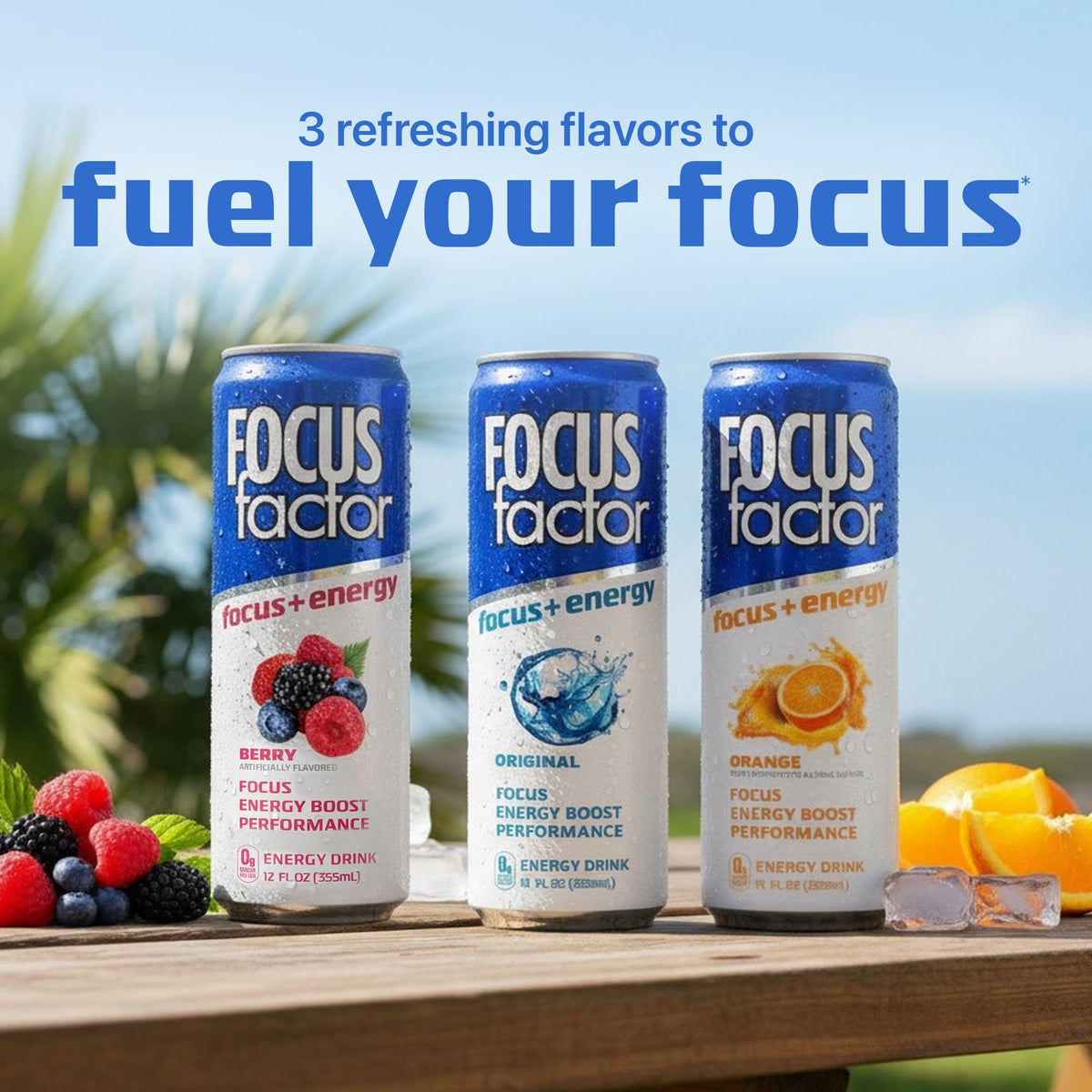 Focus Factor orange can on a desk for on-the-go focus