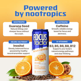 Focus Factor orange energy drink multi-pack on display