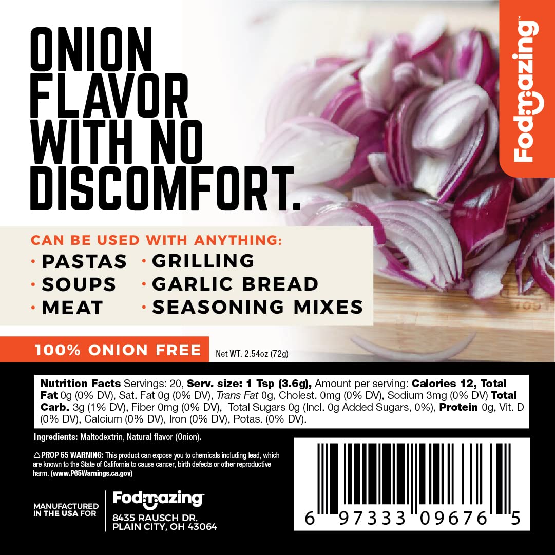 Fodmazing Onion Replacer spice pack ready to season veggies and tacos for IBS-friendly meals.