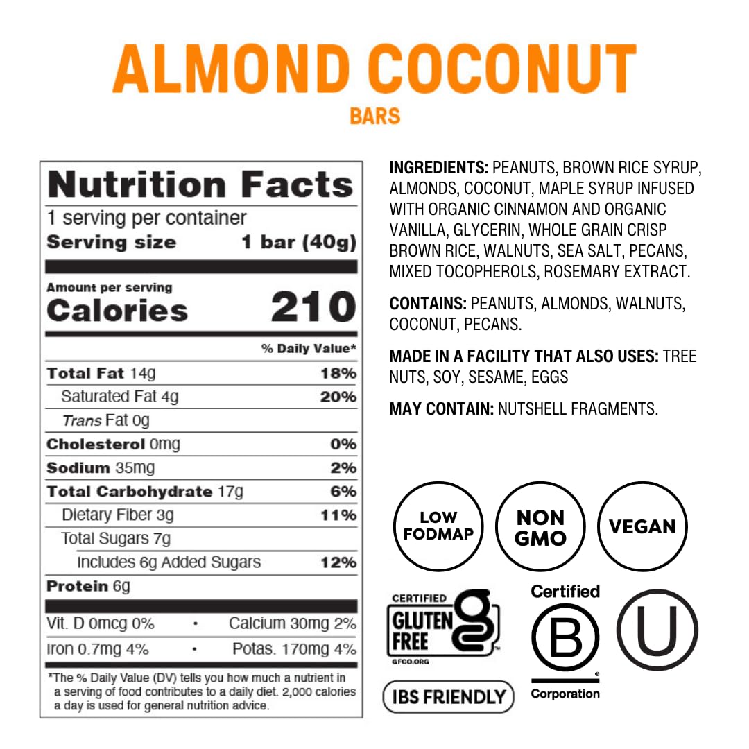Fody almond coconut snack bar stack, grab-and-go energy option