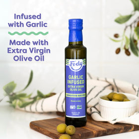 Fody Garlic Infused Olive Oil used to sauté vibrant vegetables for flavor