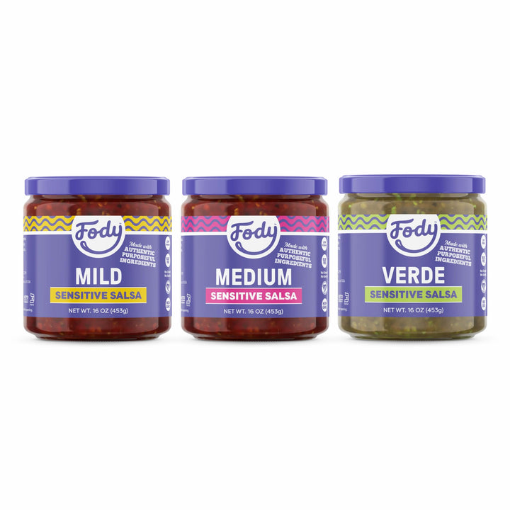 Fody Salsa Variety Pack with three bottles for quick flavor versatility