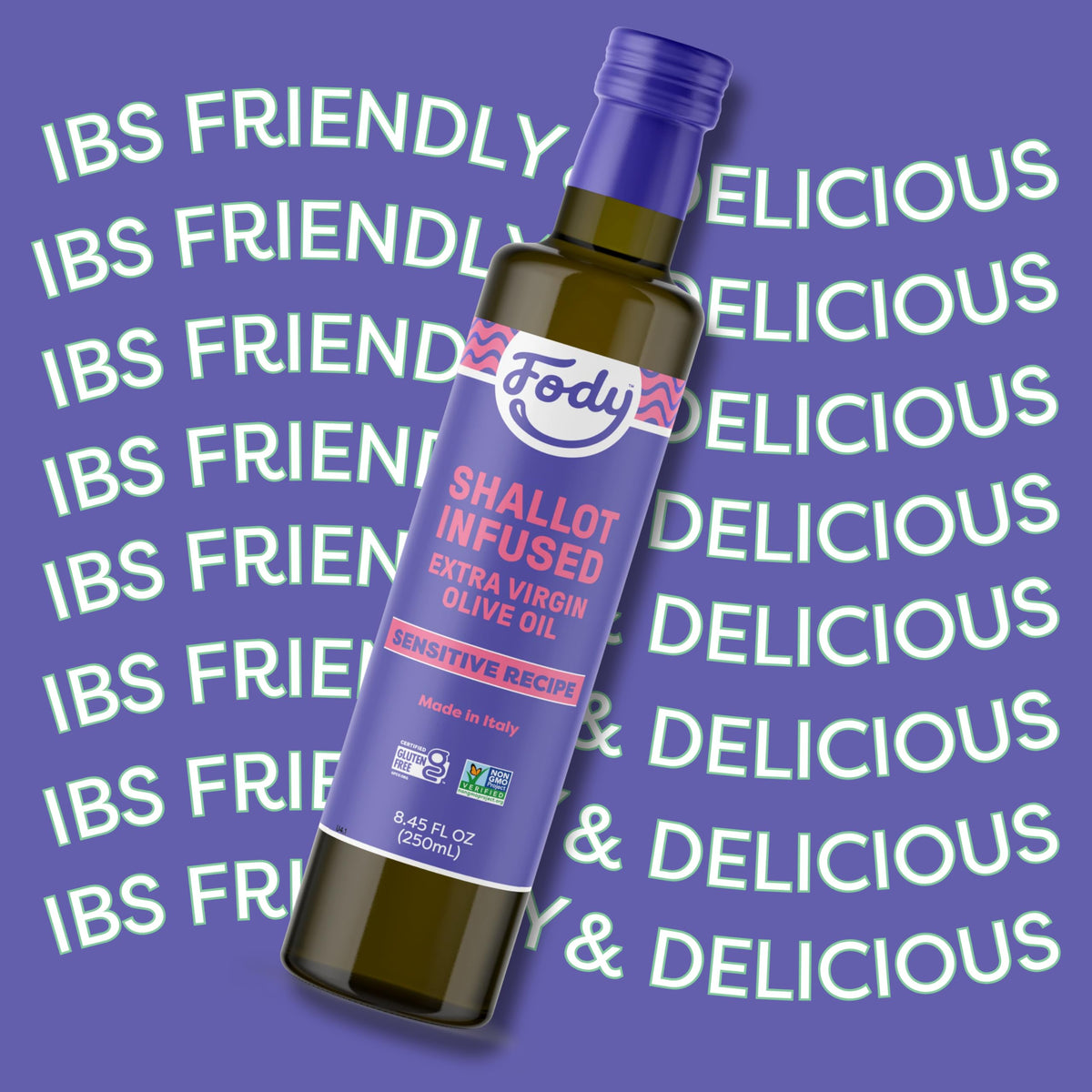 Fody Shallot Infused Olive Oil pasta dish photo highlights flavor without discomfort.