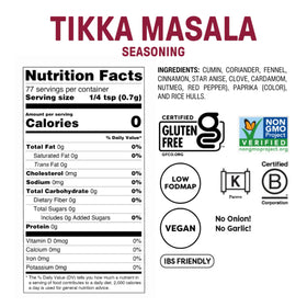 Fody spice jar label clearly shows allergen-free blend for vegan meals