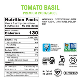 Fody Tomato Basil sauce jar ready for quick weeknight pasta dinners