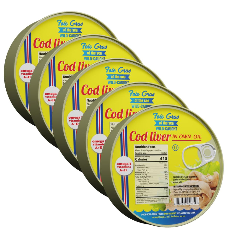 Foie Gras of the Sea Icelandic cod liver in own oil can with rich texture for toast