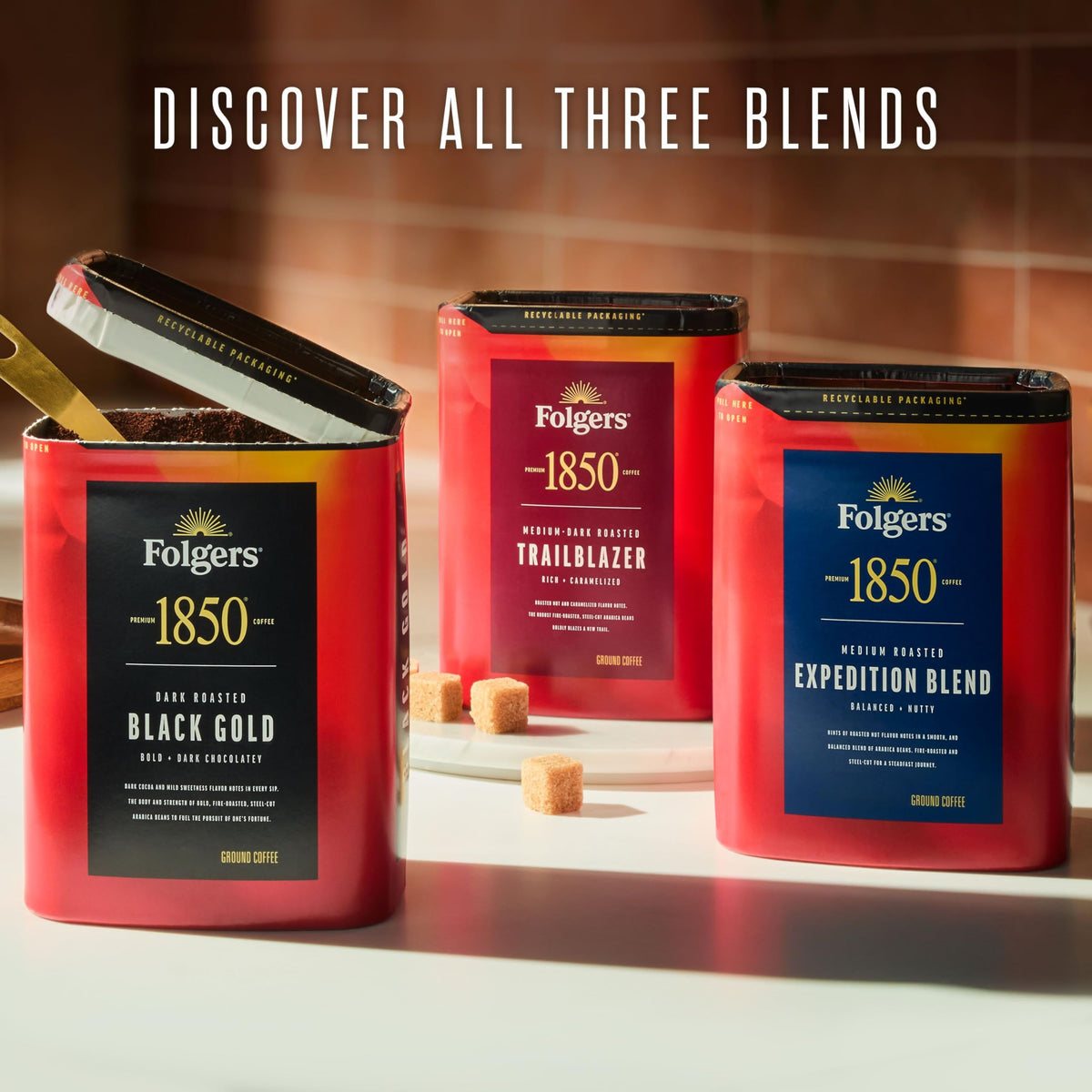 Folgers 1850 Expedition Blend morning ritual cup for a smooth start