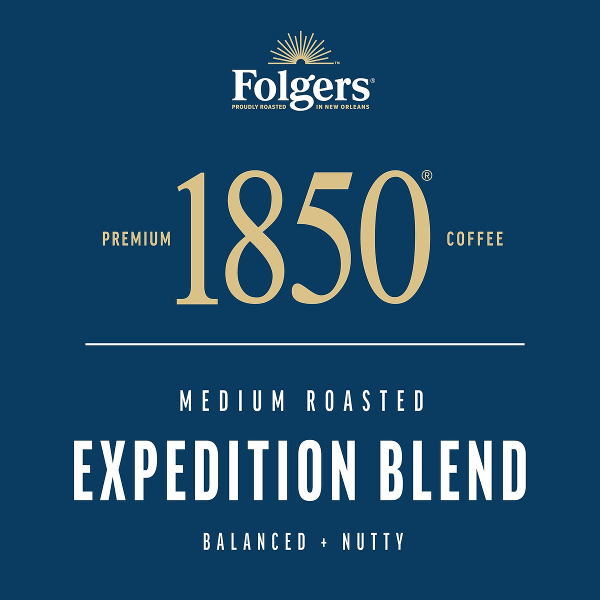 Brewing Folgers 1850 Pioneer Blend cup ideal for a balanced start.