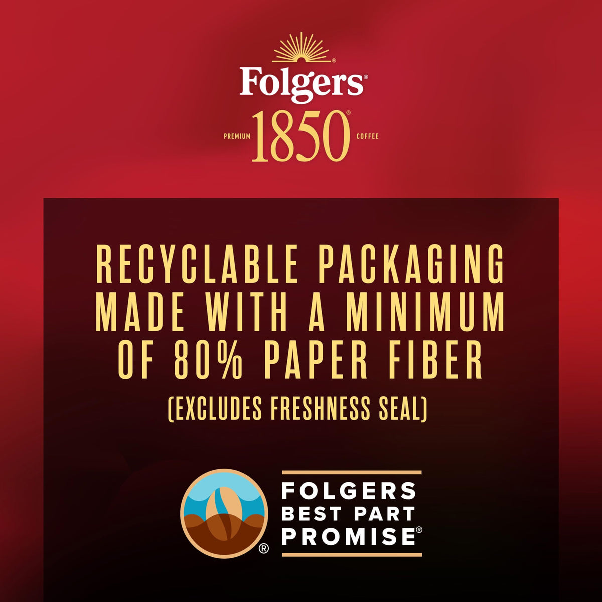 Folgers 1850 Trailblazer label detail showing medium-dark roast notes.