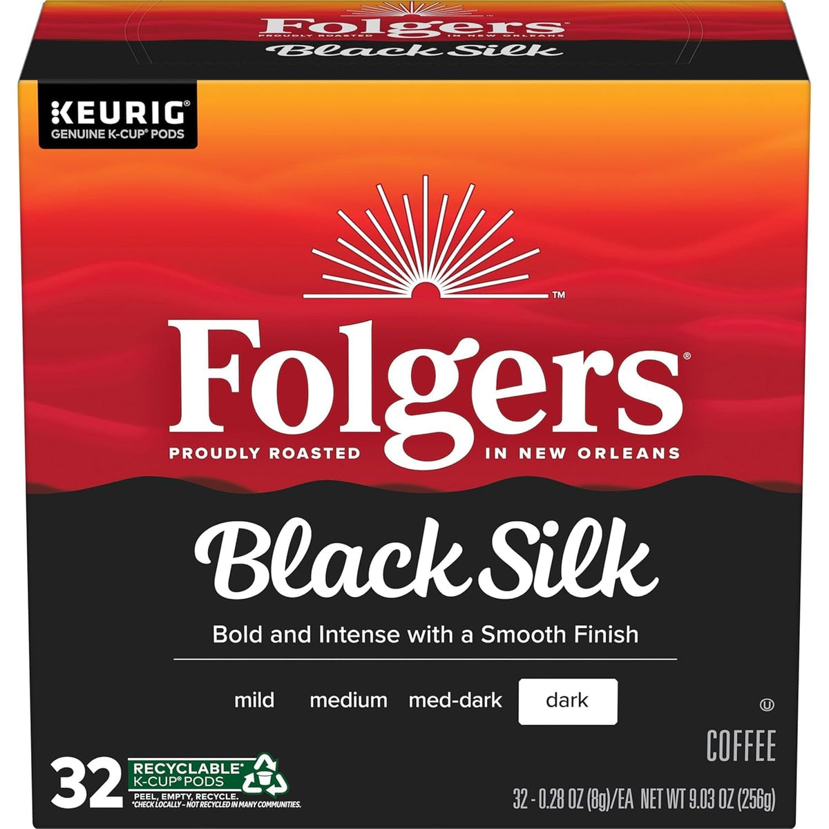 Folgers logo and packaging detail reinforce trust in a familiar morning ritual.
