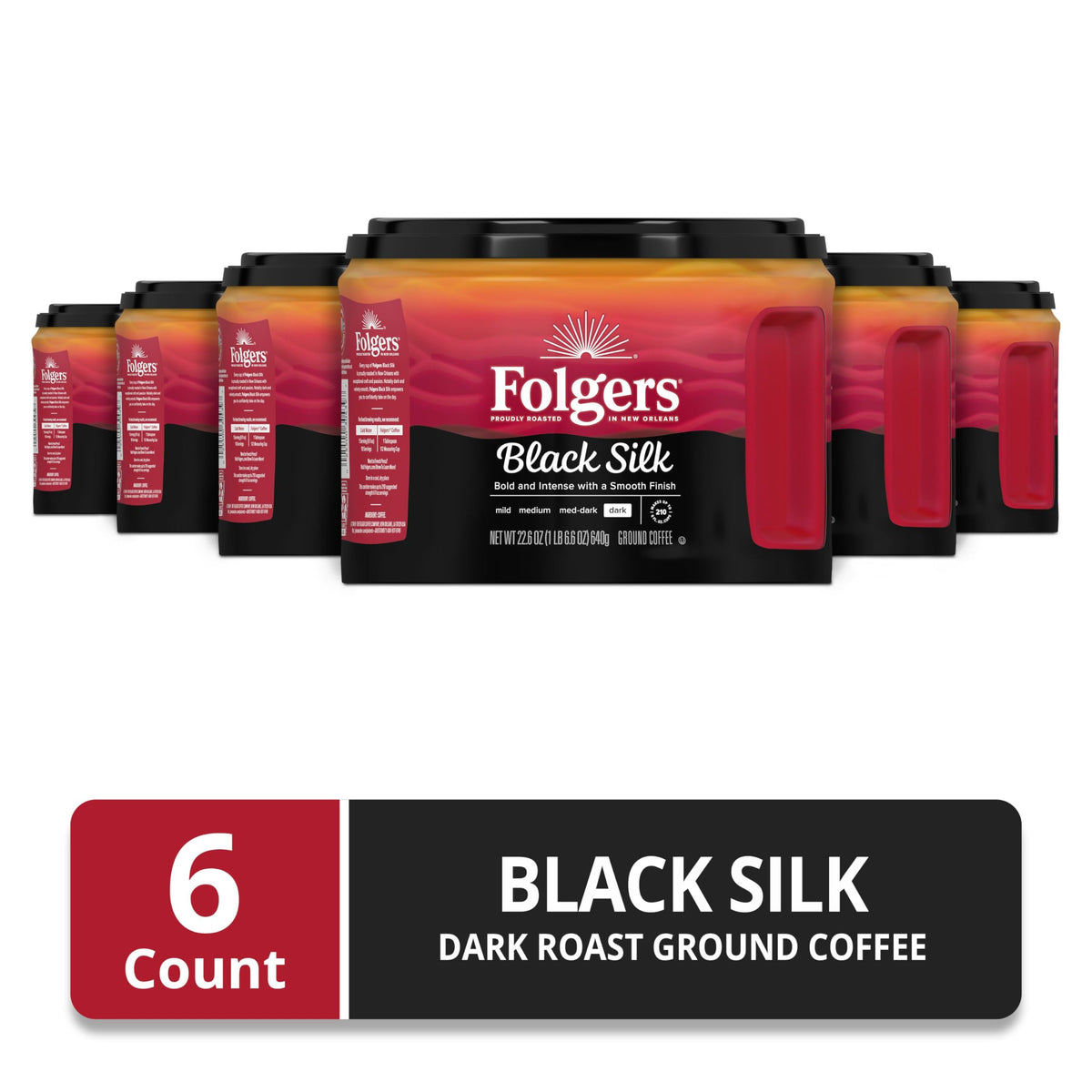 Folgers Black Silk dark roast aroma fills a kitchen