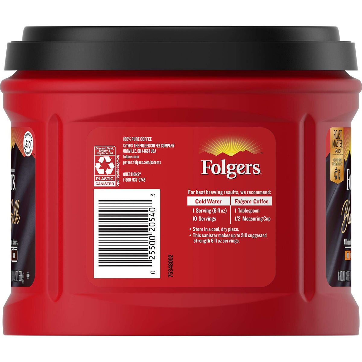 Close-up of Folgers Black Silk ground coffee showing bold, smooth blend.