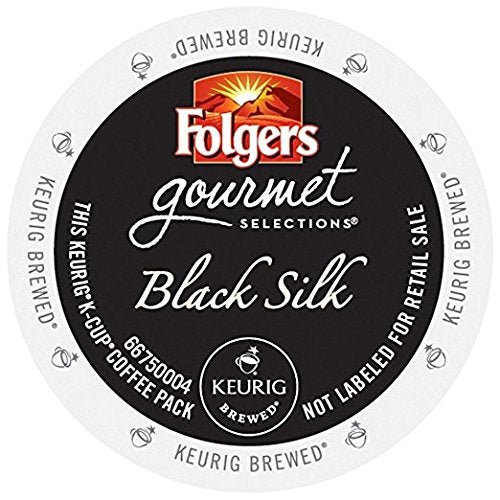 Folgers Black Silk K-Cups deliver bold, smooth dark roast aroma for a rich morning cup.