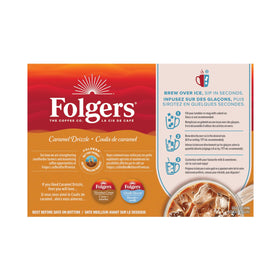 Folgers Caramel Drizzle on a kitchen shelf inviting a tasting moment.