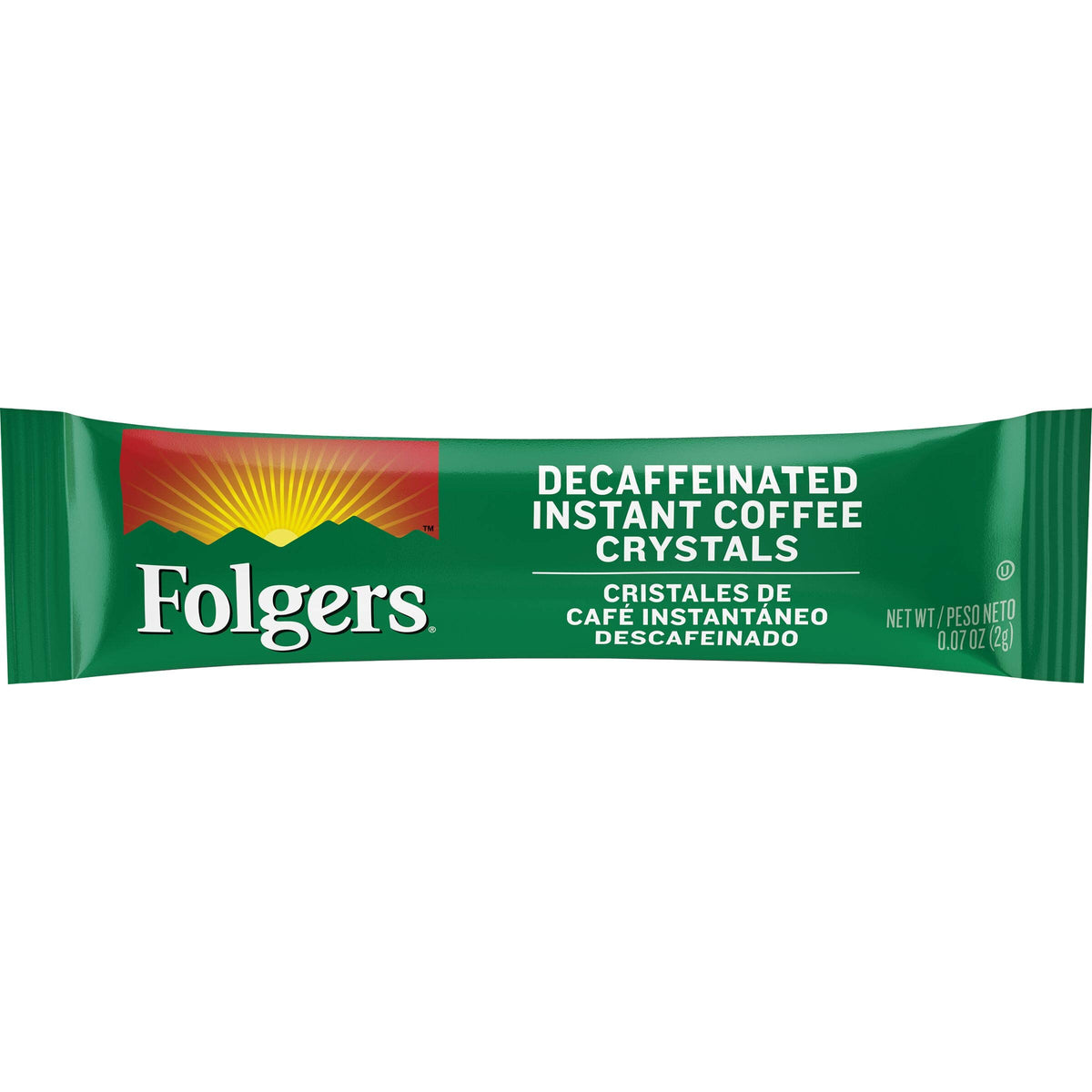 Folgers Classic Decaf Instant Coffee Packets on the Go delivering instant satisfaction.