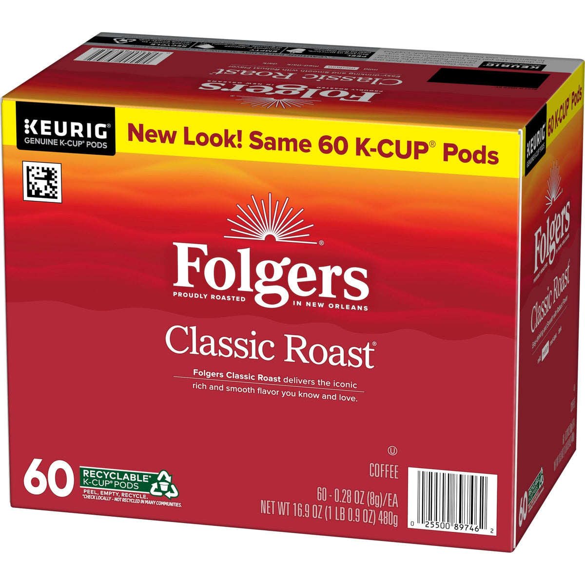 Folgers Classic Roast brewing in a Keurig machine for quick coffee