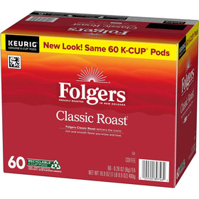 Folgers Classic Roast brewing in a Keurig machine for quick coffee