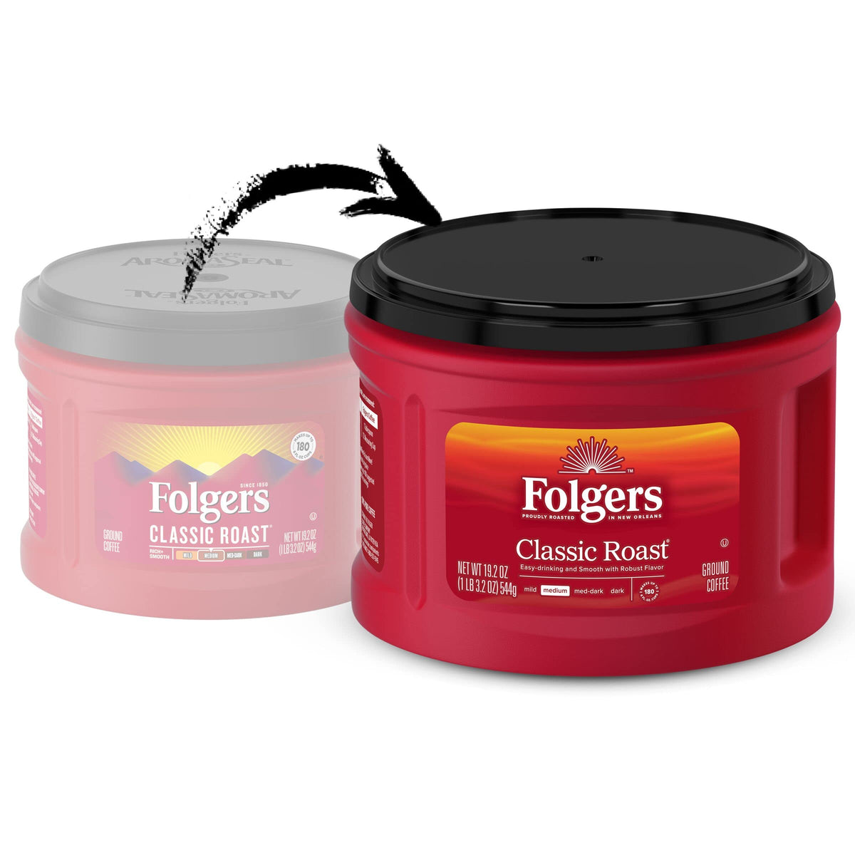 Steaming cup with Folgers Classic Roast shows a welcoming morning ritual
