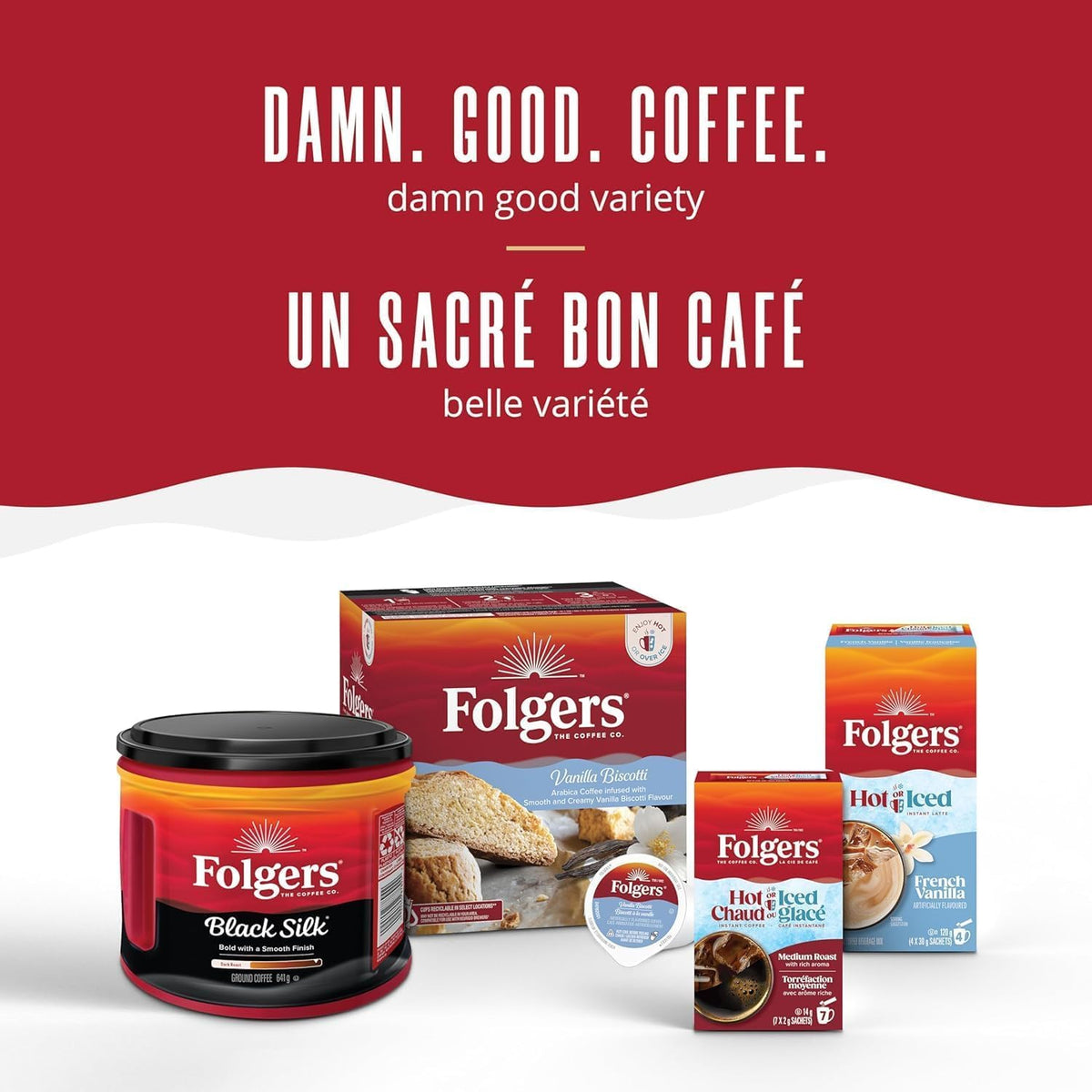 Folgers Classic Roast coffee pour over mug demonstrates everyday morning ritual.