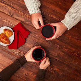 Folgers Coffee Singles Classic Roast morning routine; quick brew start.