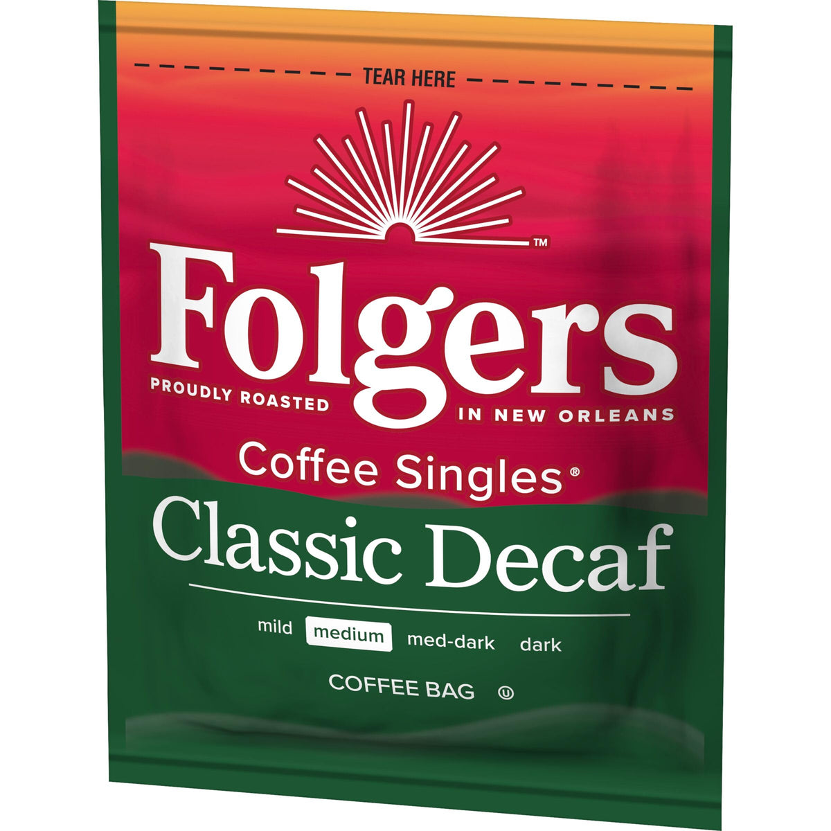 Folgers coffee singles with kosher certification for reliable at-home enjoyment.