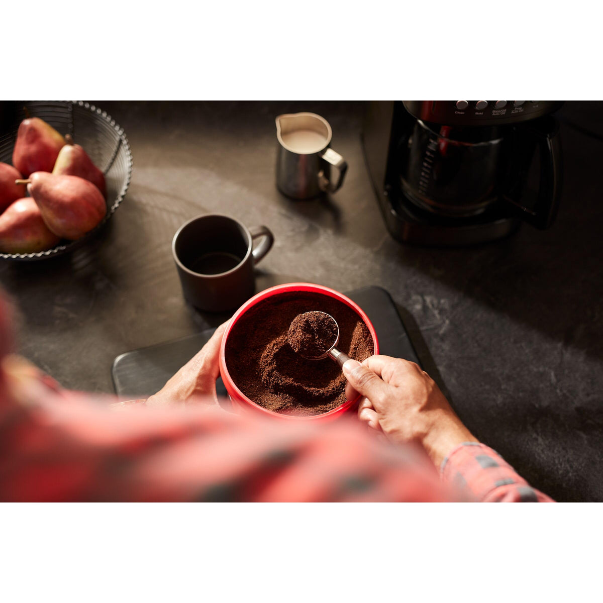 Folgers Gourmet Supreme kitchen brew setup demonstrates versatile preparation options