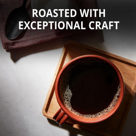 Folgers Gourmet Supreme medium dark roast aroma highlighting robust, full-bodied flavor.