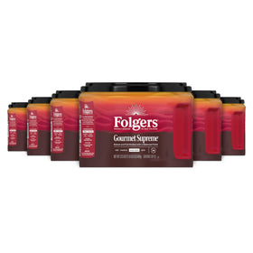 Folgers Gourmet Supreme six-pack canisters for convenient daily brewing