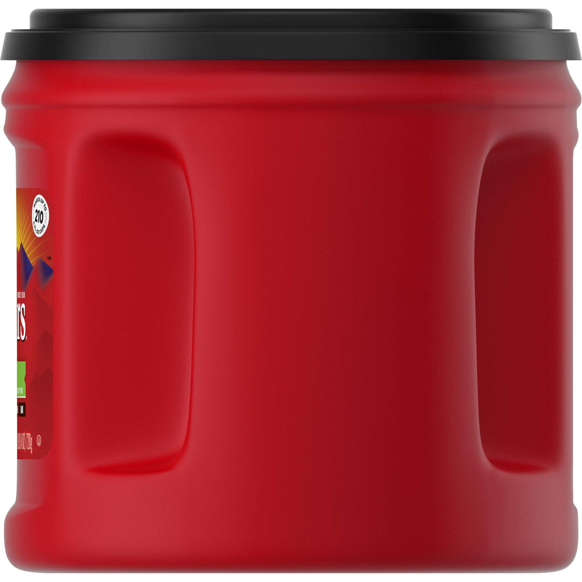 Pouring Folgers Half Caff releases inviting aroma for a balanced start.