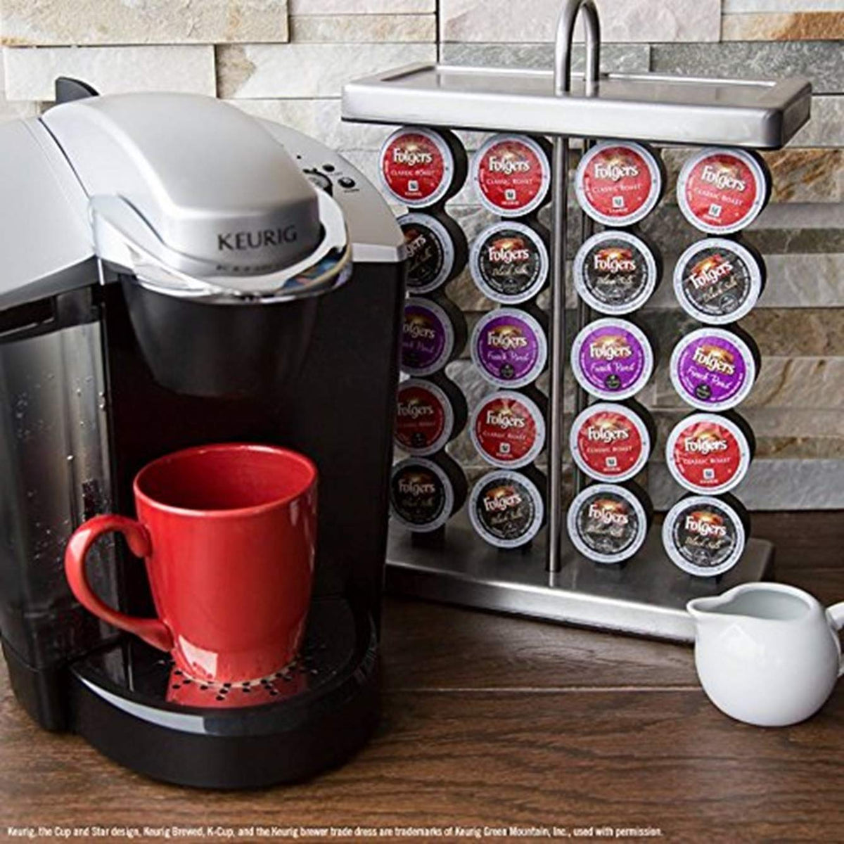 Folgers K-Cup pods are designed for Keurig brewers, offering simple, mess-free cups.