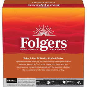 Folgers Keurig compatibility shown with quick, simple brewing.