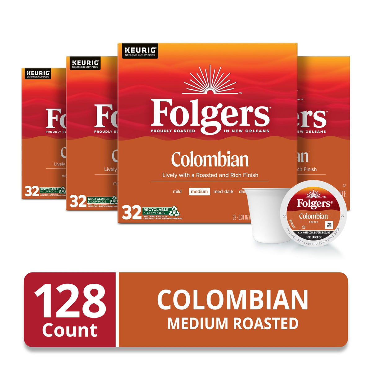 Folgers Keurig K-Cup pods ready to brew a convenient, consistent cup.