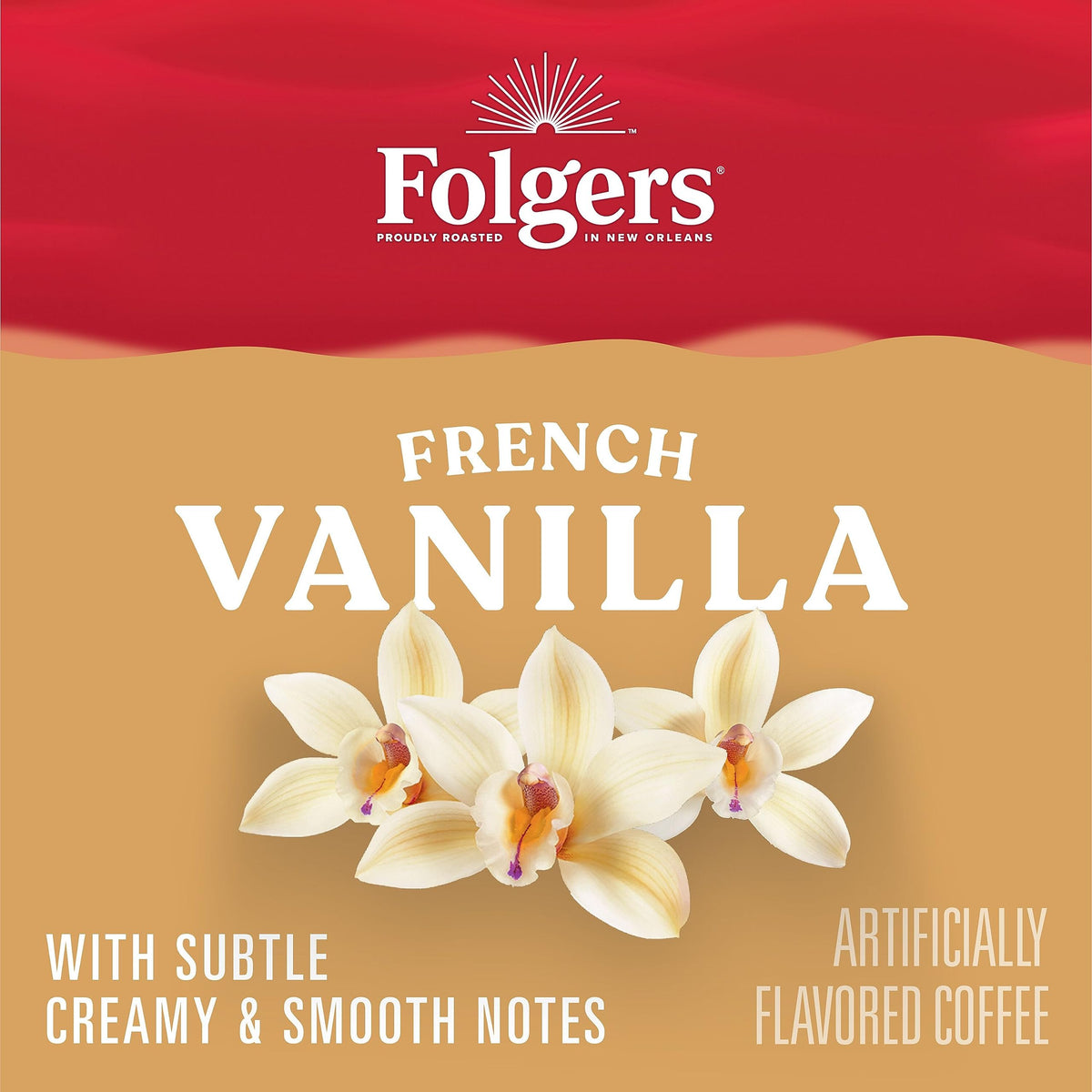 Folgers New Orleans roast aroma highlights craftsmanship and bold character.
