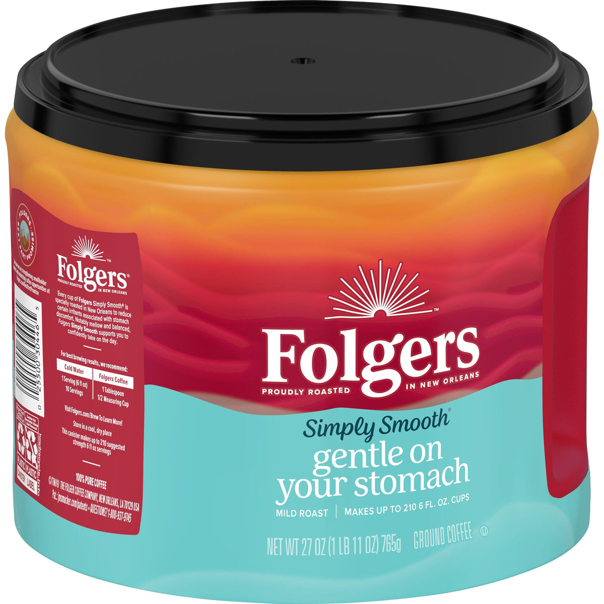 Folgers Simply Smooth New Orleans roast vibe in a warm kitchen setting.