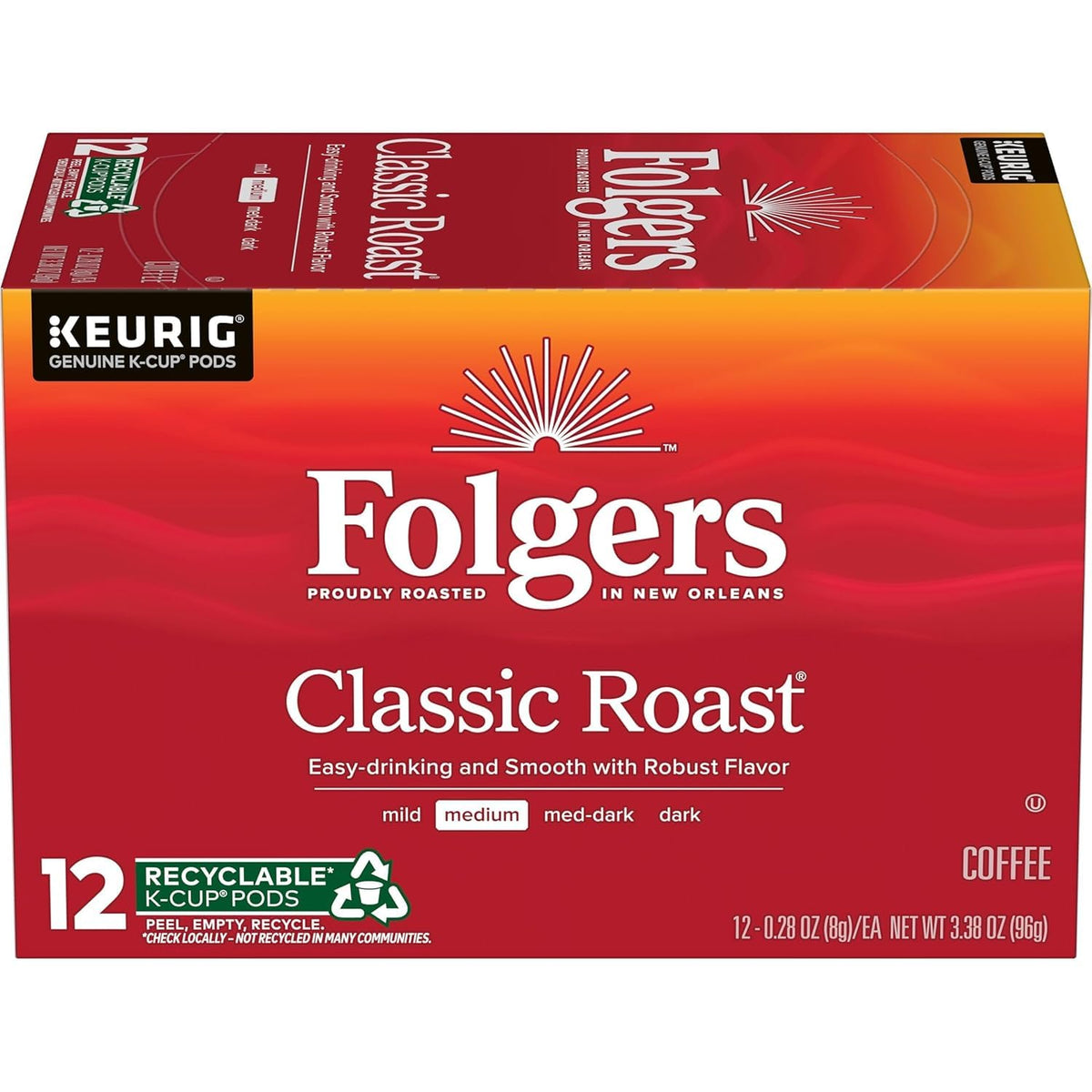 Folgers six-box bundle sits on a kitchen shelf, ready for quick morning rituals.