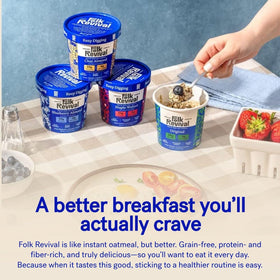 Folk Revival protein-rich breakfast with fiber and plant-based nutrition