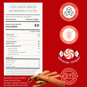 Closeup of FolksField sugar free cinnamon candies texture and glossy shell.