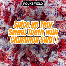Open pack reveals resealable bag for fresh FolksField cinnamon candies.