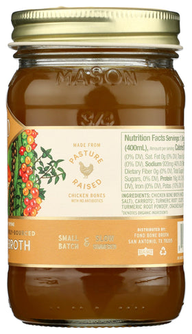 Fond bone broth spoon closeup, clean ingredients on display.