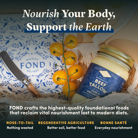 Fond Nourish Delight beef tallow roasting vegetables delivers even browning and rich mouthfeel