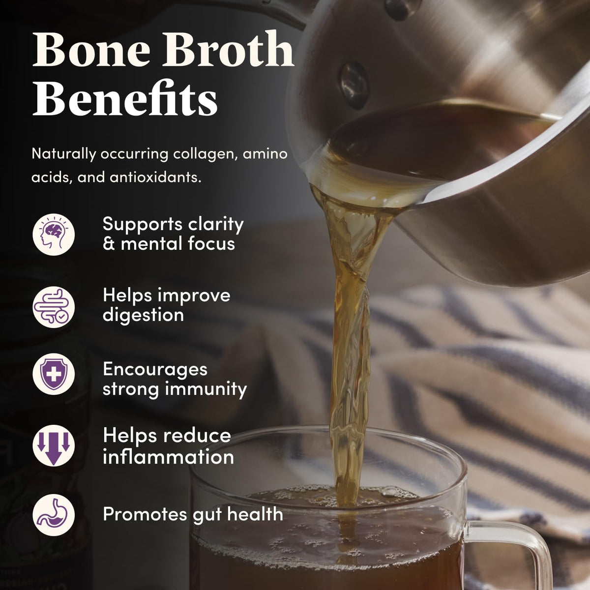 Fond Nourish Delight broth with shiitake and sage adds depth to recipes.