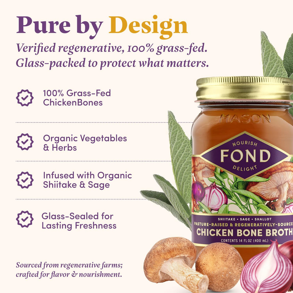 Fond Nourish Delight broth poured into a steaming bowl for comforting warmth.